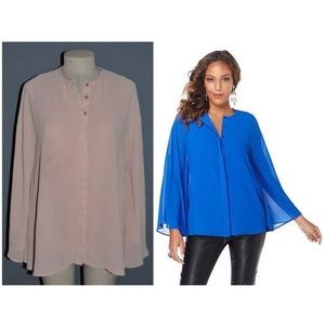 NENE LEAKES Blush Draped Flutter Sleeve Blouse B8